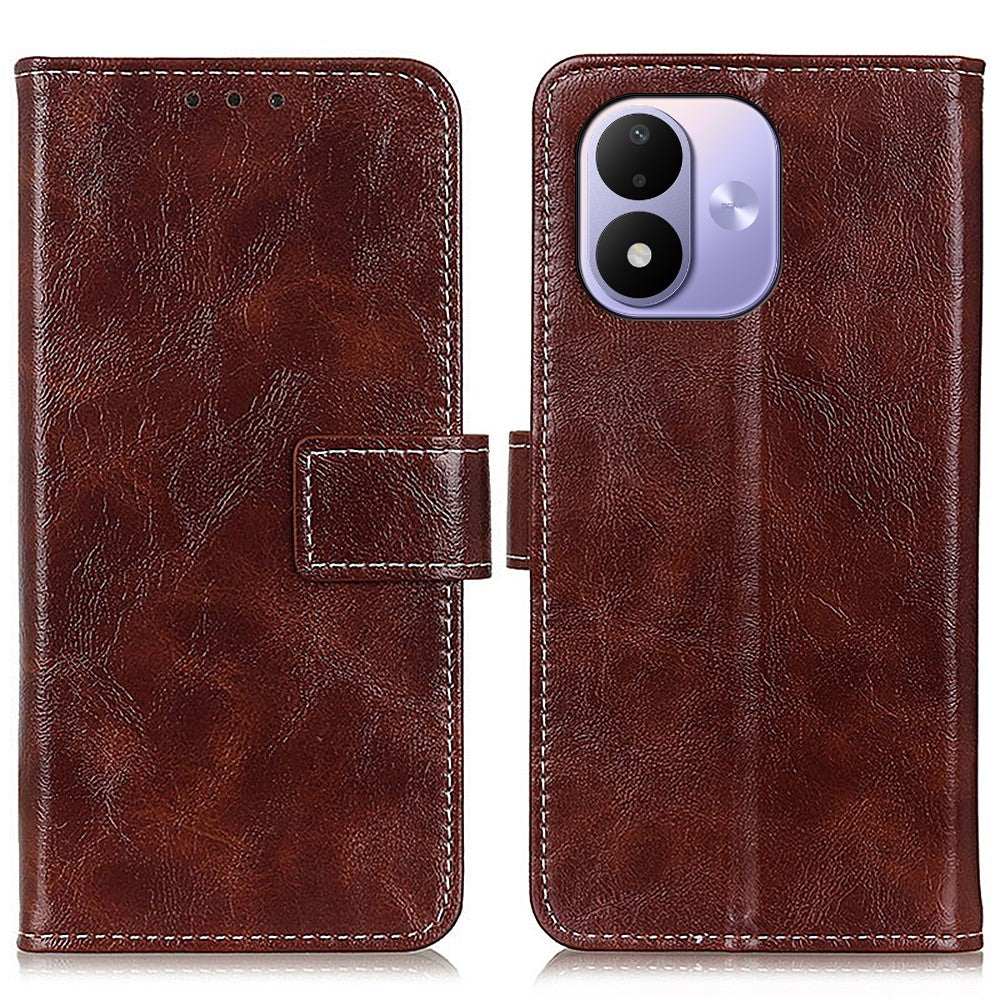 For Xiaomi Redmi Note 17 4G (Global) / Note 17 5G (Global) / Note 17 (India / China) 5G Case Wallet Leather Phone Cover Crazy Horse Texture