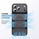 Til iPhone 18 Pro Max / 17 Pro Max Cover Kompatibel med MagSafe Triple Vented Cooling PC+TPU Telefoncover
