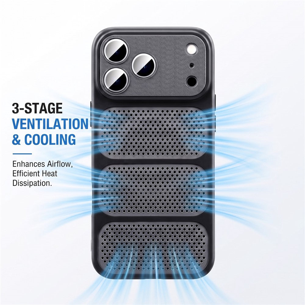 Til iPhone 18 Pro Max / 17 Pro Max Cover Kompatibel med MagSafe Triple Vented Cooling PC+TPU Telefoncover