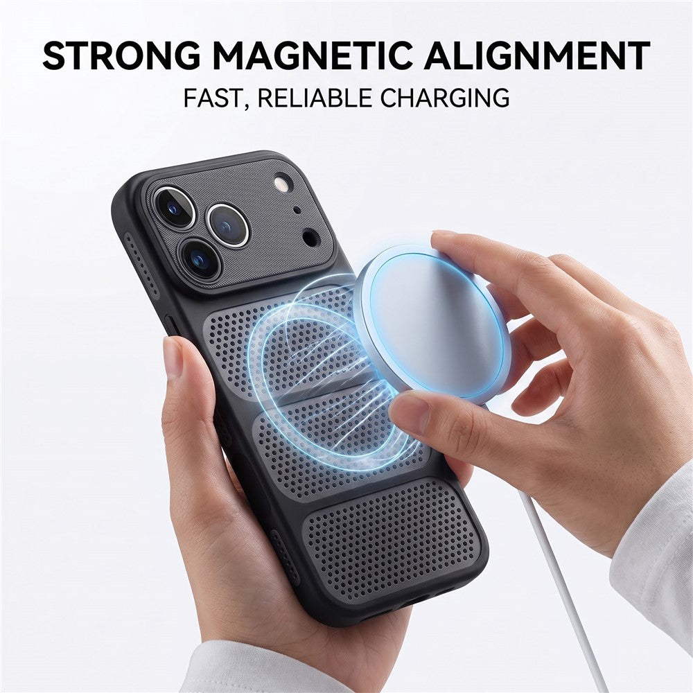 Til iPhone 18 Pro Max / 17 Pro Max Cover Kompatibel med MagSafe Triple Vented Cooling PC+TPU Telefoncover
