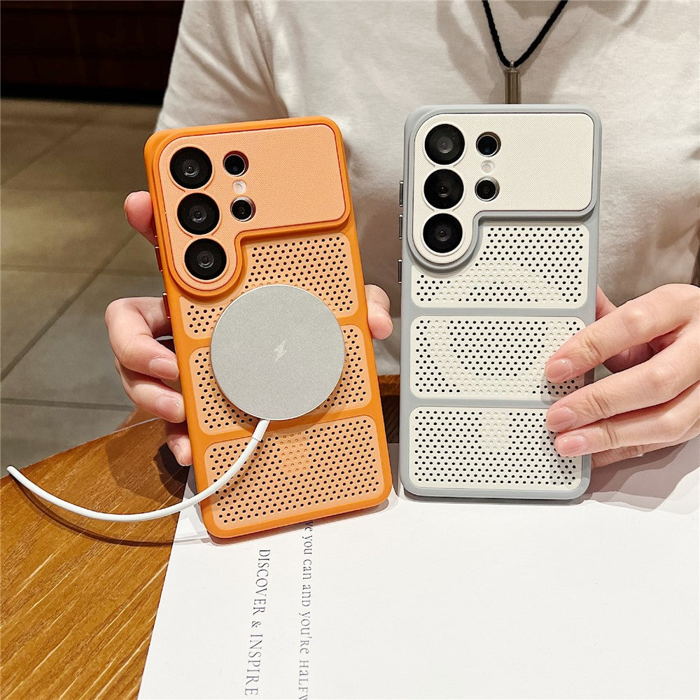 For Samsung Galaxy S26 Ultra Magnetic Case Three-Zone Cooling PC + TPU Scratch Resistant Phone Cover