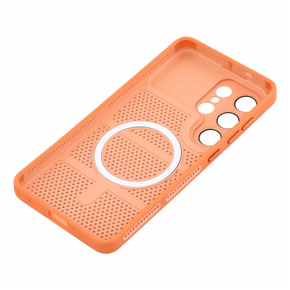 For Samsung Galaxy S24 Ultra Magnetic Case Three-Zone Cooling PC + TPU Scratch Resistant Phone Cover