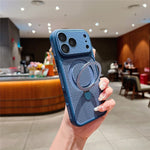 For iPhone 18 Pro / 17 Pro Case Magnetic Kickstand Heat Dissipation Mesh PC + TPU Phone Cover