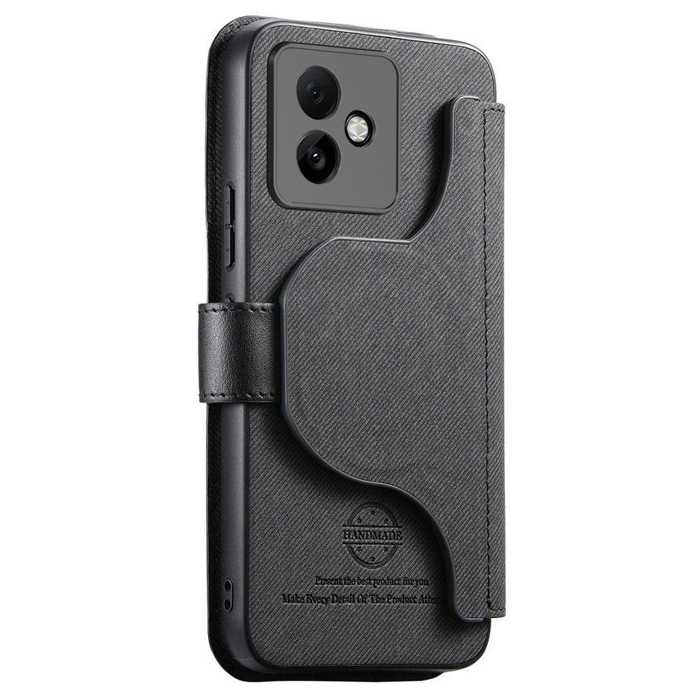 For Honor X60 GT 5G Magnetic Case RFID Blocking Detachable Wallet Stand Cloth Texture Leather Phone Cover