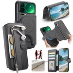For Xiaomi 17 Pro Max Magnetic Case RFID Blocking Detachable Wallet Stand Cloth Texture Leather Phone Cover