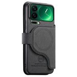 For Xiaomi 17 Pro Max Magnetic Case RFID Blocking Detachable Wallet Stand Cloth Texture Leather Phone Cover
