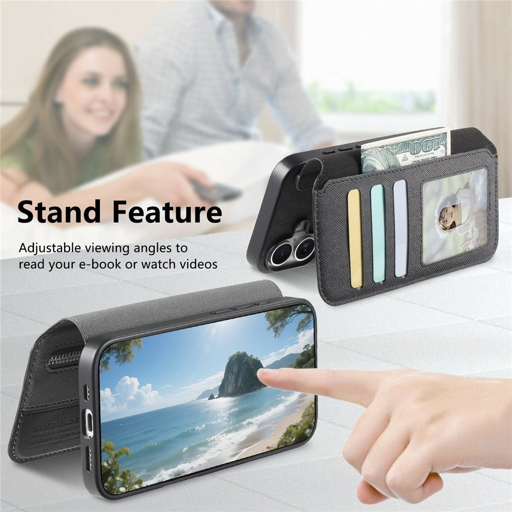 For Xiaomi 17 Pro Max Magnetic Case RFID Blocking Detachable Wallet Stand Cloth Texture Leather Phone Cover