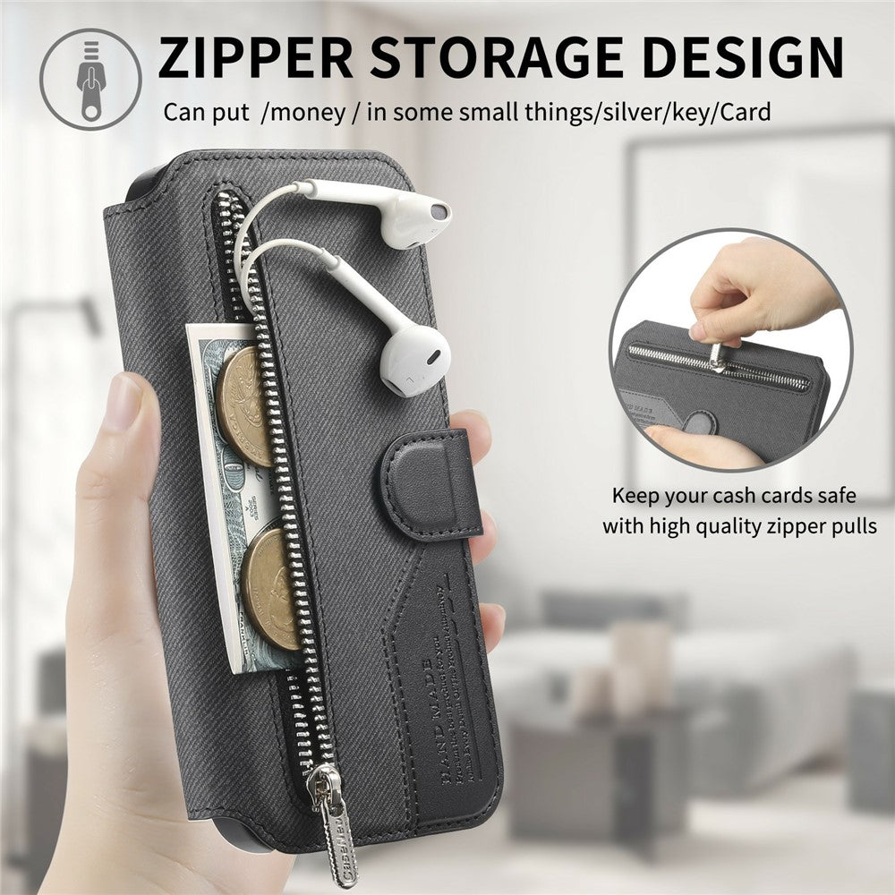 For Xiaomi 17 Pro Max Magnetic Case RFID Blocking Detachable Wallet Stand Cloth Texture Leather Phone Cover