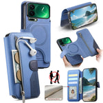 For Xiaomi 17 Pro Max Magnetic Case RFID Blocking Detachable Wallet Stand Cloth Texture Leather Phone Cover