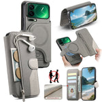 For Xiaomi 17 Pro Max Magnetic Case RFID Blocking Detachable Wallet Stand Cloth Texture Leather Phone Cover