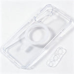 For Samsung Galaxy S25+ Magnetic Case TPU + PC Phone Cover with Ultra Thin Fingerprint Unlock Screen Protector + Clear Lens Film