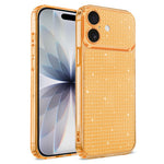 Til iPhone 16 TPU cover med diamanttekstur, glitter og stødsikre hjørner med airbag
