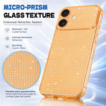 Til iPhone 16 TPU cover med diamanttekstur, glitter og stødsikre hjørner med airbag