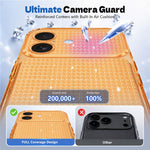 Til iPhone 16 TPU cover med diamanttekstur, glitter og stødsikre hjørner med airbag