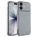 Til iPhone 16 TPU cover med diamanttekstur, glitter og stødsikre hjørner med airbag