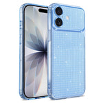 Til iPhone 16 TPU cover med diamanttekstur, glitter og stødsikre hjørner med airbag