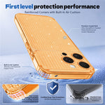 For iPhone 16 Pro TPU Case Diamond Texture Glitter Shockproof Phone Cover with Airbag Corner