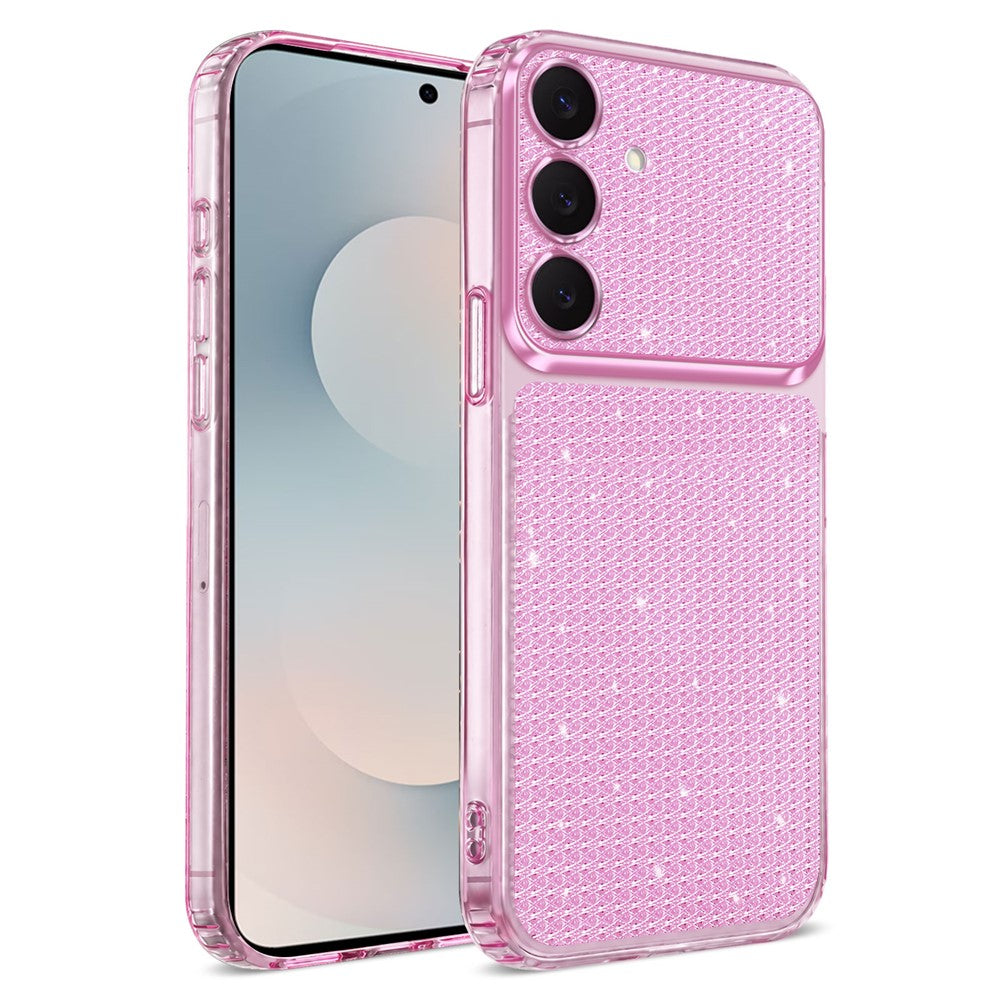 For Samsung Galaxy S26+ TPU Case Diamond Texture Glitter Shockproof Phone Cover with Airbag Corner