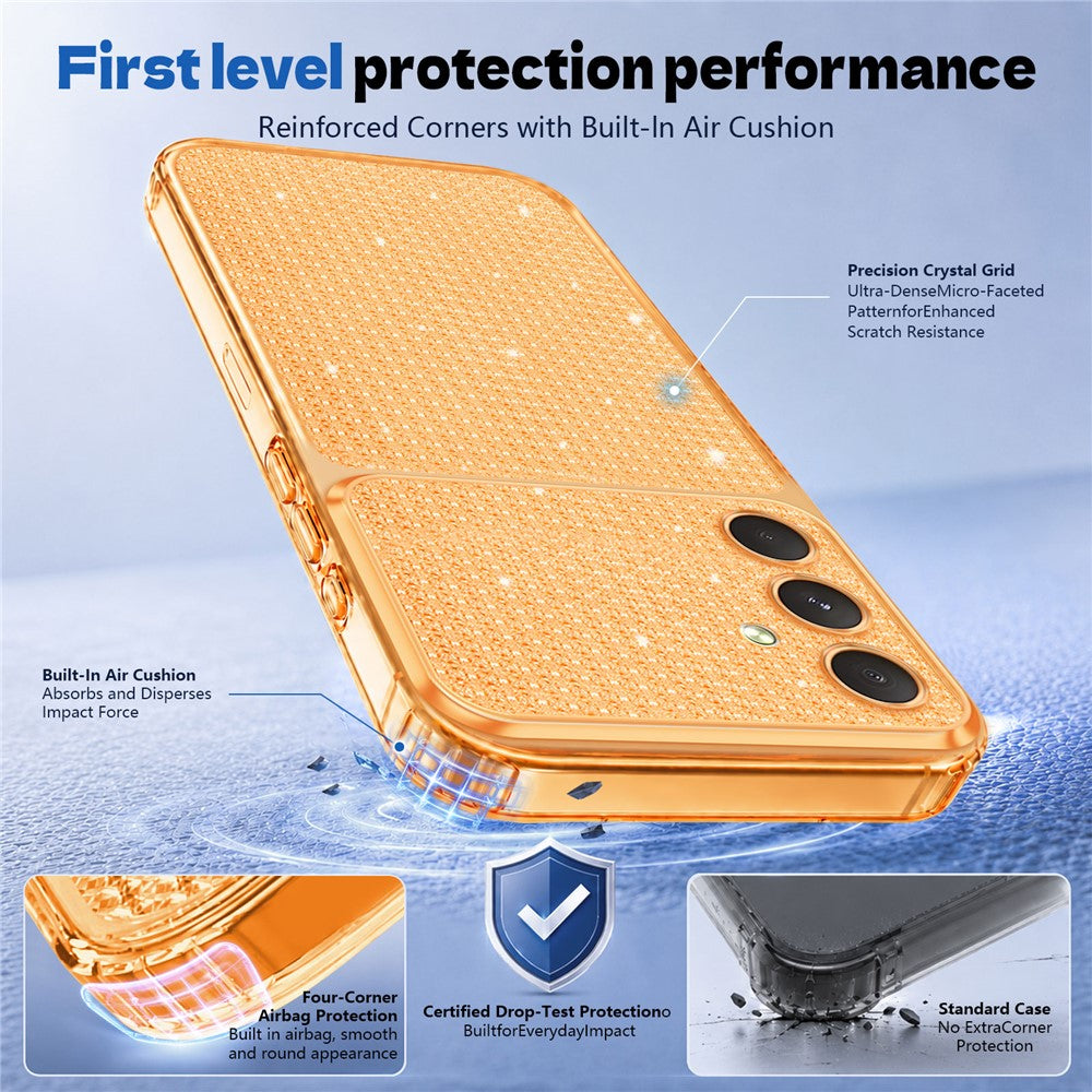 Samsung Galaxy A15 5G / Galaxy A15 4G TPU-skal Diamanttextur Glitter Stötsäkert mobilskal med Airbaghörn