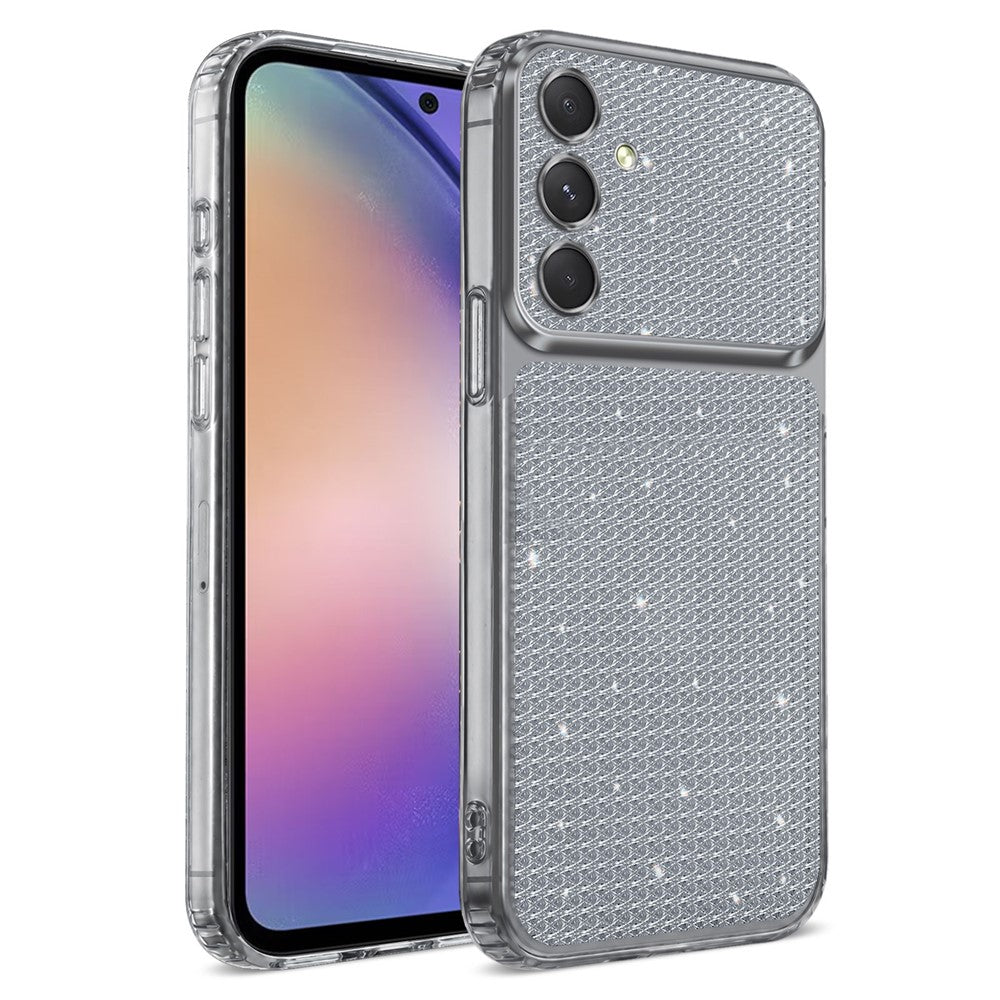 Samsung Galaxy A15 5G / Galaxy A15 4G TPU-etui med diamanttekstur, glitter og stødsikker beskyttelse med airbags-hjørner