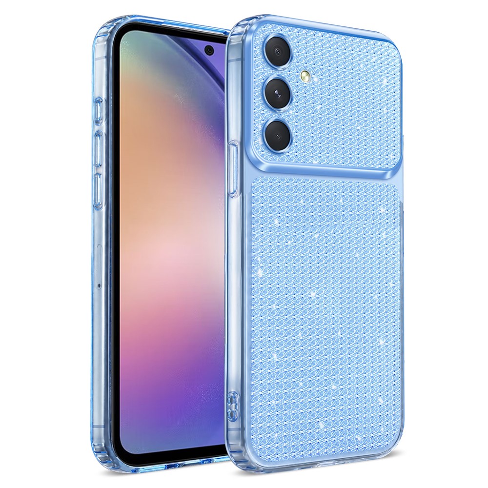 Samsung Galaxy A15 5G / Galaxy A15 4G TPU-etui med diamanttekstur, glitter og stødsikker beskyttelse med airbags-hjørner