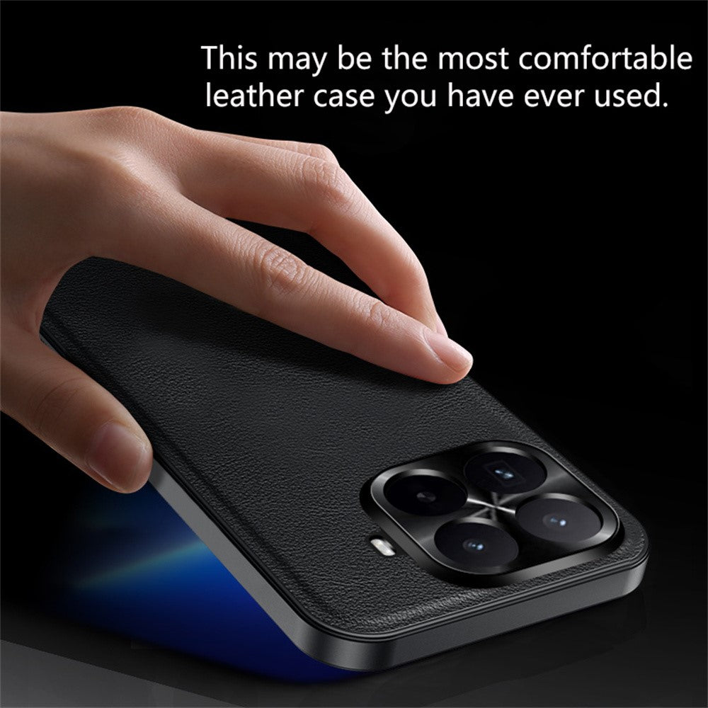 Xiaomi 17T-skal PU + TPU + PC-mobilbakstycke med metalllinsram