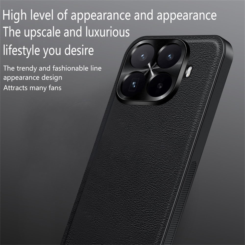 Xiaomi 17T-skal PU + TPU + PC-mobilbakstycke med metalllinsram