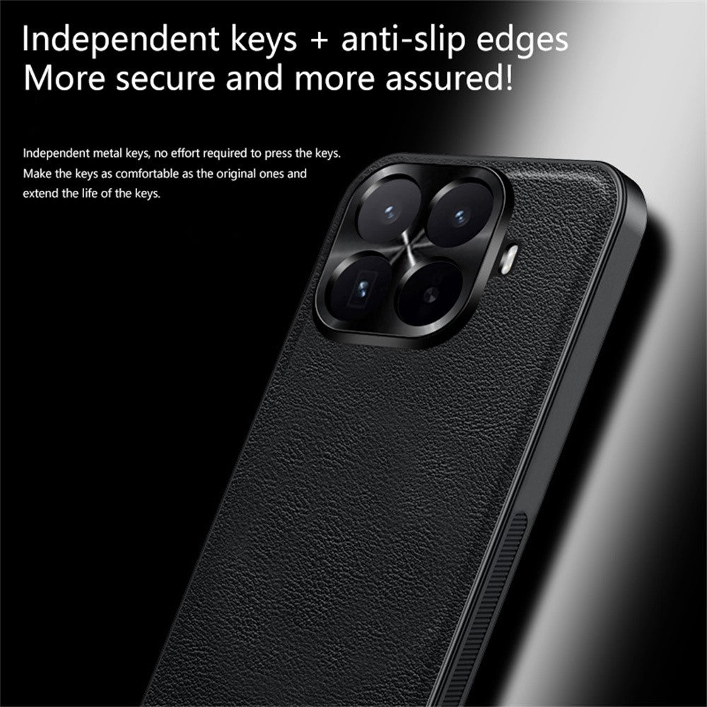 Xiaomi 17T-skal PU + TPU + PC-mobilbakstycke med metalllinsram