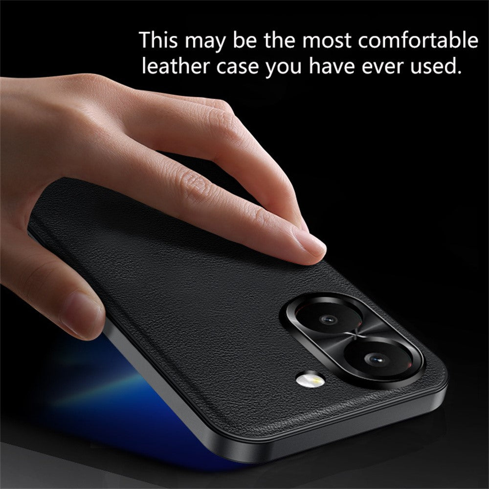 For Xiaomi Redmi Turbo 5 5G Case PU + TPU + PC Phone Back Cover with Metal Lens Frame
