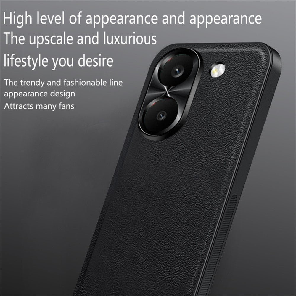 For Xiaomi Redmi Turbo 5 5G Case PU + TPU + PC Phone Back Cover with Metal Lens Frame