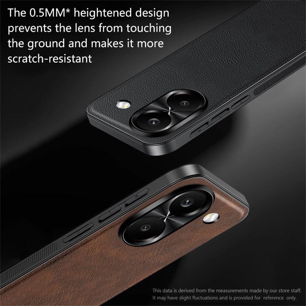 For Xiaomi Redmi Turbo 5 5G Case PU + TPU + PC Phone Back Cover with Metal Lens Frame