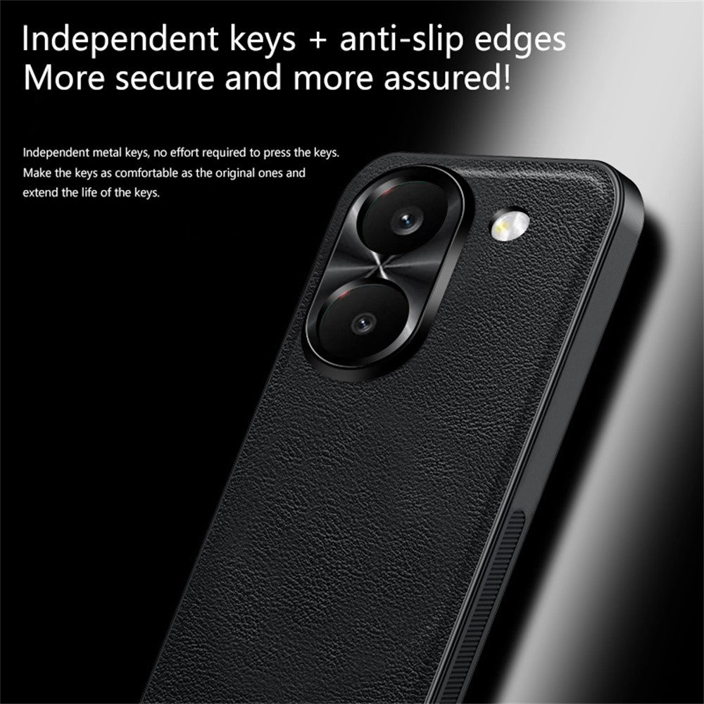 For Xiaomi Redmi Turbo 5 5G Case PU + TPU + PC Phone Back Cover with Metal Lens Frame