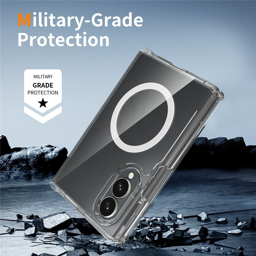 Til Samsung Galaxy Z Fold8 Magnetisk Cover PC + TPU Gennemsigtigt Telefoncover + 2 stk. Hærdet Glasfilm til Udvendig Skærm + 2 stk. Hydrogelfilm til Indvendig Skærm