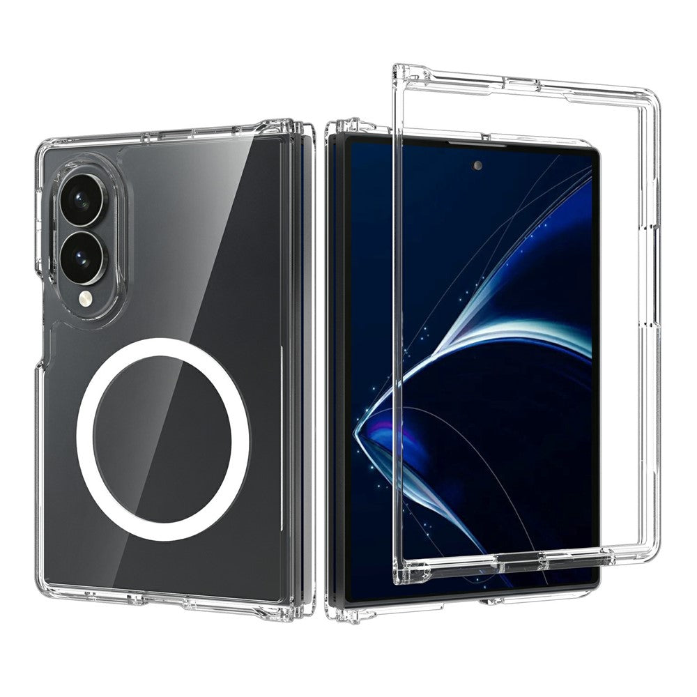 Til Samsung Galaxy Z Fold8 Magnetisk Cover PC + TPU Gennemsigtigt Telefoncover + 2 stk. Hærdet Glasfilm til Udvendig Skærm + 2 stk. Hydrogelfilm til Indvendig Skærm