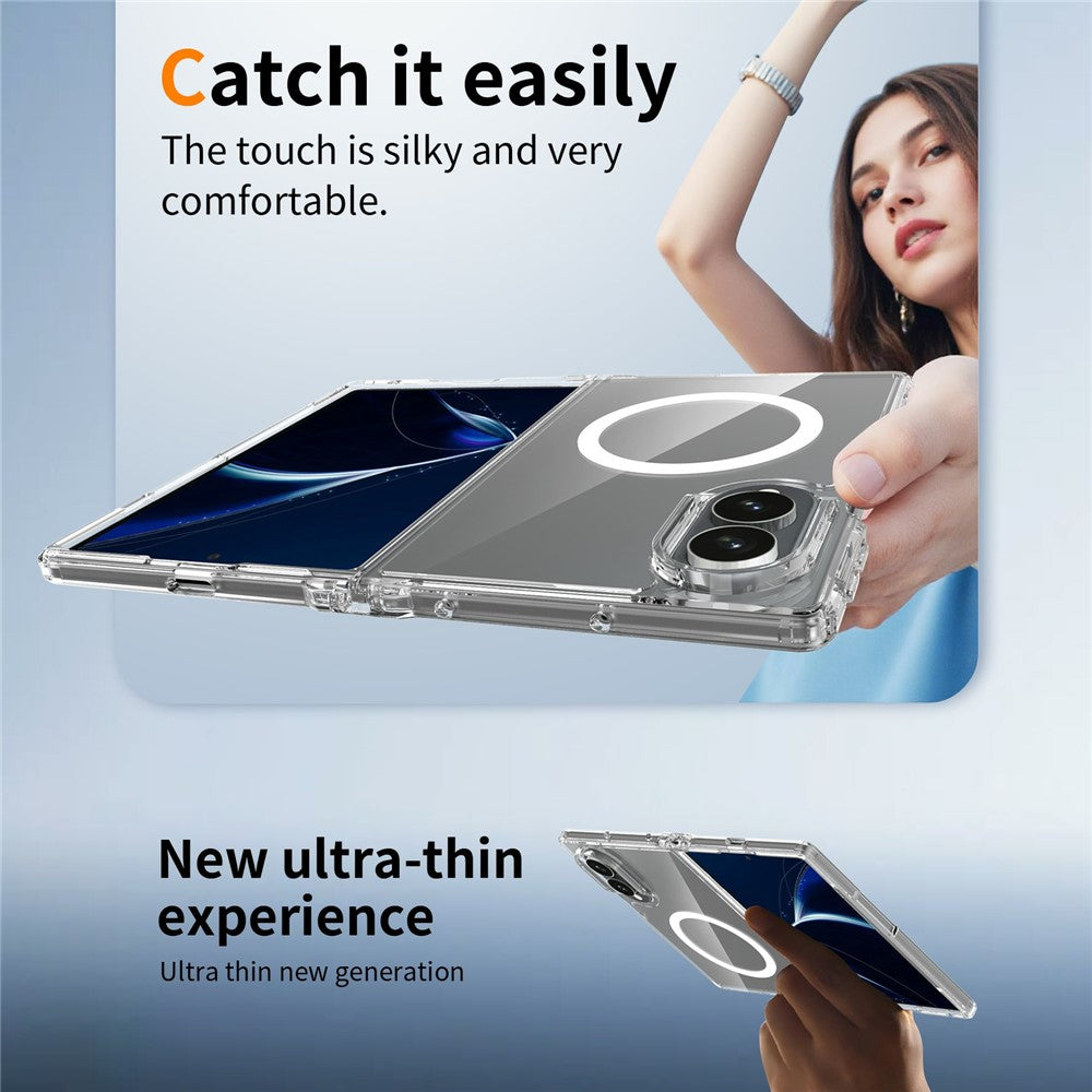 Til Samsung Galaxy Z Fold8 Magnetisk Cover PC + TPU Gennemsigtigt Telefoncover + 2 stk. Hærdet Glasfilm til Udvendig Skærm + 2 stk. Hydrogelfilm til Indvendig Skærm