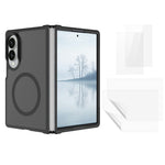 For Samsung Galaxy Z Fold8 Magnetic Case TPU + PC Skin-Feel Phone Cover with 2Pcs Outer Screen Tempered Glass Film + 2Pcs Inner Screen Hydrogel Film - Transparent