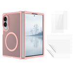 For Samsung Galaxy Z Fold8 Magnetic Case TPU + PC Skin-Feel Phone Cover with 2Pcs Outer Screen Tempered Glass Film + 2Pcs Inner Screen Hydrogel Film - Transparent