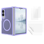 For Samsung Galaxy Z Fold8 Magnetic Case TPU + PC Skin-Feel Phone Cover with 2Pcs Outer Screen Tempered Glass Film + 2Pcs Inner Screen Hydrogel Film - Transparent