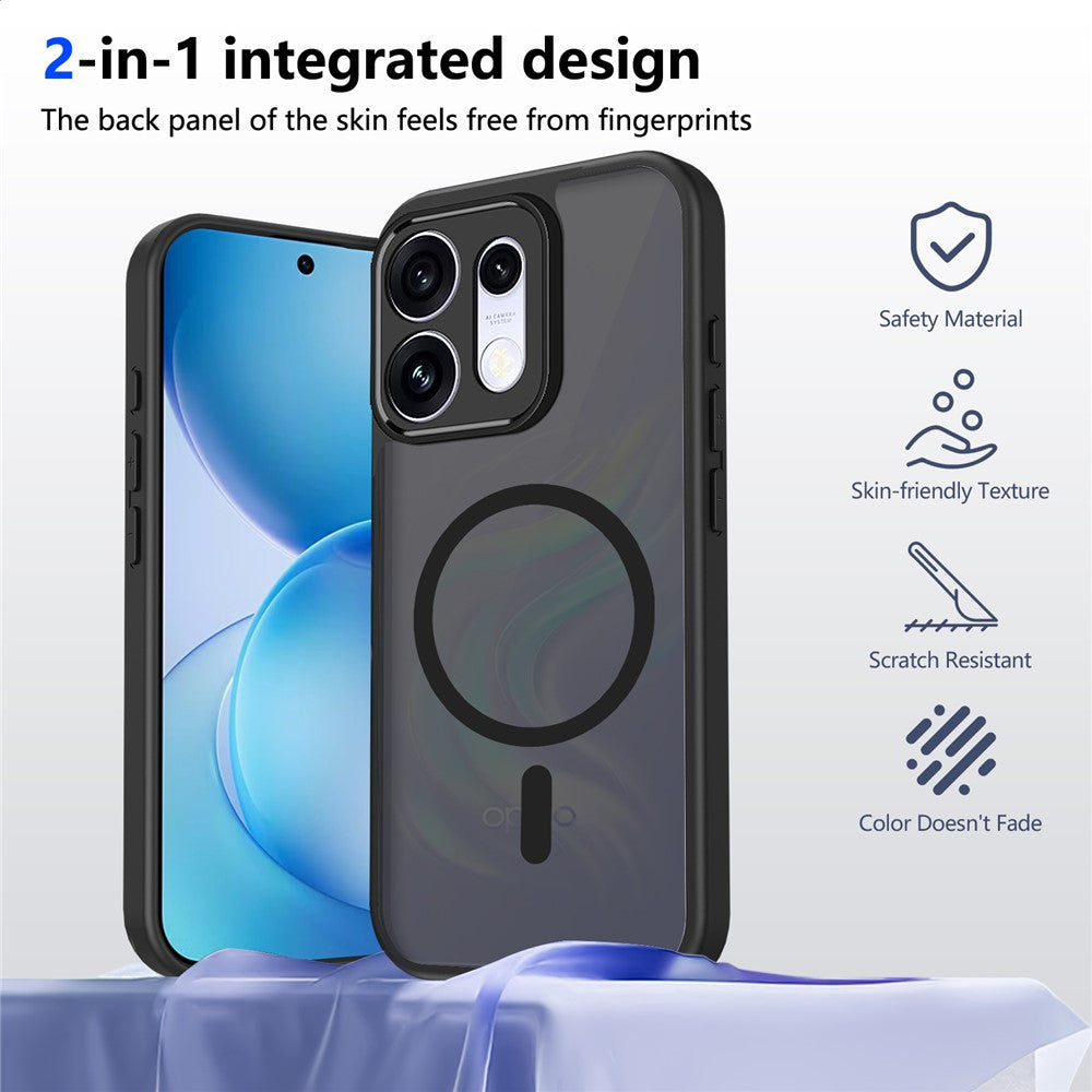Oppo Reno16 5G (Global) / Reno16 Pro 5G (Global) Magnetiskt Skal Skin Touch Matt PC + TPU Fallskyddande mobilskal
