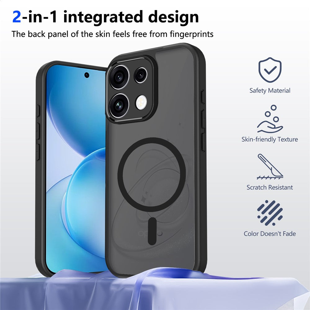 For Oppo Reno16 F 5G Magnetic Case Skin Touch Matte PC + TPU Anti-Drop Phone Cover