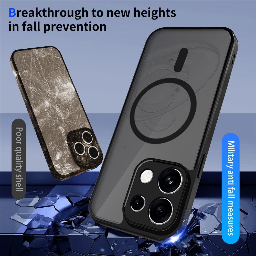 For Oppo Reno16 F 5G Magnetic Case Skin Touch Matte PC + TPU Anti-Drop Phone Cover