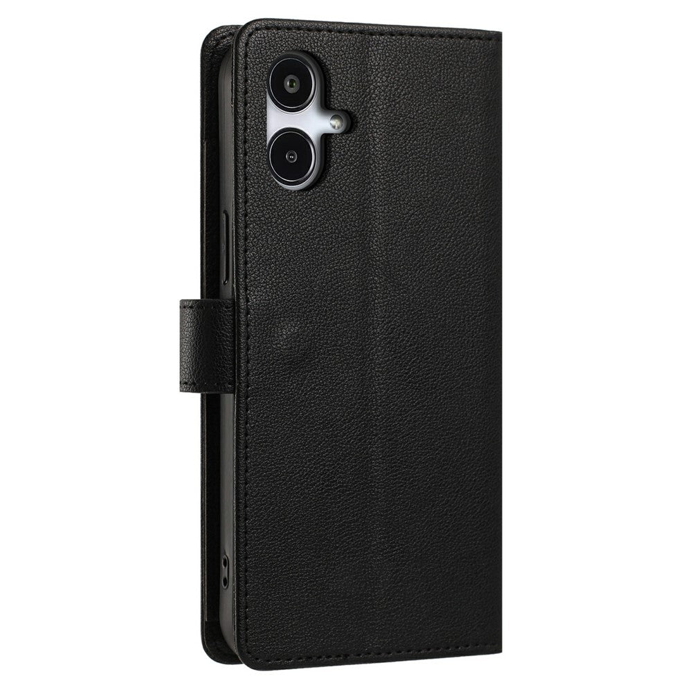 Samsung Galaxy A07 5G / A07 4G / A07s 4G / F07 4G / M07 4G-skal PU-läder, fjärilsblommigt plånboksfodral med dragkedja och handledsrem / axelrem