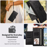 For Honor Magic8 Pro 5G Case PU Leather Butterfly Floral Zippered Wallet Phone Cover with Wrist Strap / Shoulder Strap