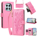 For Xiaomi Redmi Note 15 4G (Global)  /  Redmi Note 15 5G (Global)  /  Poco M8 5G Case PU Leather Butterfly Floral Zippered Wallet Phone Cover with Wrist Strap / Shoulder Strap