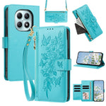 For Xiaomi Redmi Note 15 4G (Global)  /  Redmi Note 15 5G (Global)  /  Poco M8 5G Case PU Leather Butterfly Floral Zippered Wallet Phone Cover with Wrist Strap / Shoulder Strap