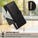 For Xiaomi Redmi Note 15 Pro 5G (Global) Case PU Leather Butterfly Floral Zippered Wallet Phone Cover with Wrist Strap  /  Shoulder Strap