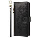For Xiaomi 17 Pro Max Case PU Leather Butterfly Floral Zippered Wallet Phone Cover with Wrist Strap  /  Shoulder Strap