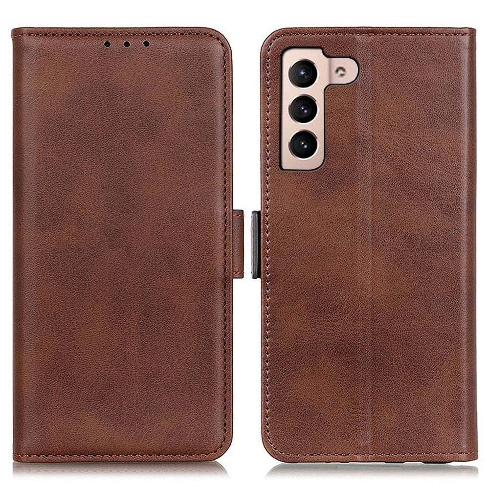 For Samsung Galaxy S23 Bump Proof Protection Cover Magnetic Wallet Foldable Stand Cowhide Texture PU Leather Case