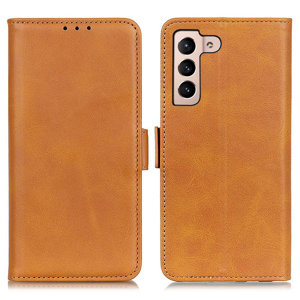 For Samsung Galaxy S23 Bump Proof Protection Cover Magnetic Wallet Foldable Stand Cowhide Texture PU Leather Case