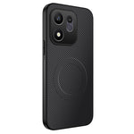 WANLONFENG for Honor 600 Smart 5G / X7e Plus 5G TQ Series Magnetic Case Carbon Fiber Texture PC TPU Phone Cover